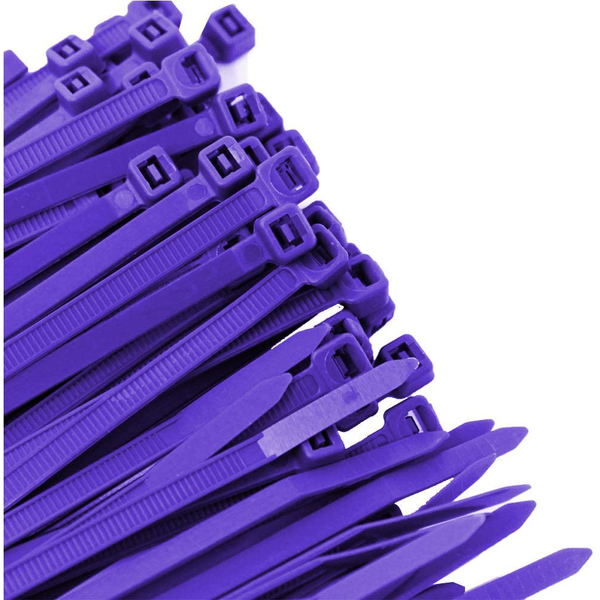 Us Cable Ties Cable Tie, 8 in., 50 lb, Purple Nylon, 100PK SD8PR100